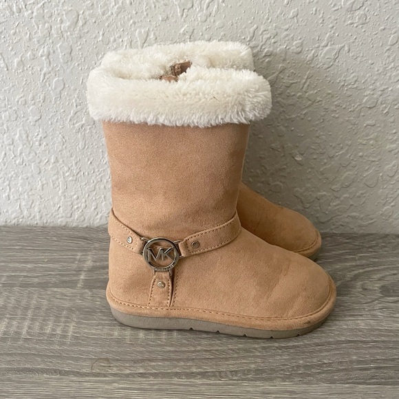 Michael Kors Brownie T Lined Warm Casual Tan Boots Girls Size Toddler 7 - Picture 3 of 13